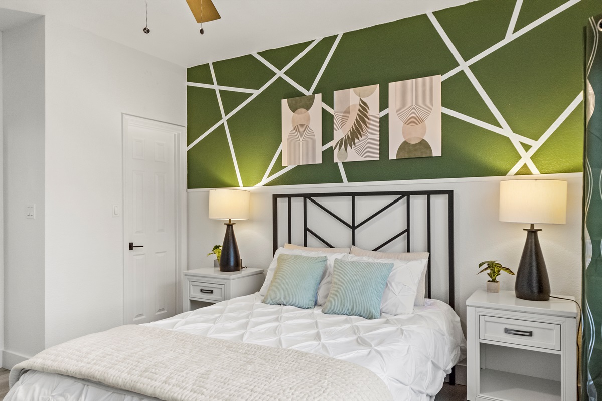 Soft textures and cozy vibes throughout the room.