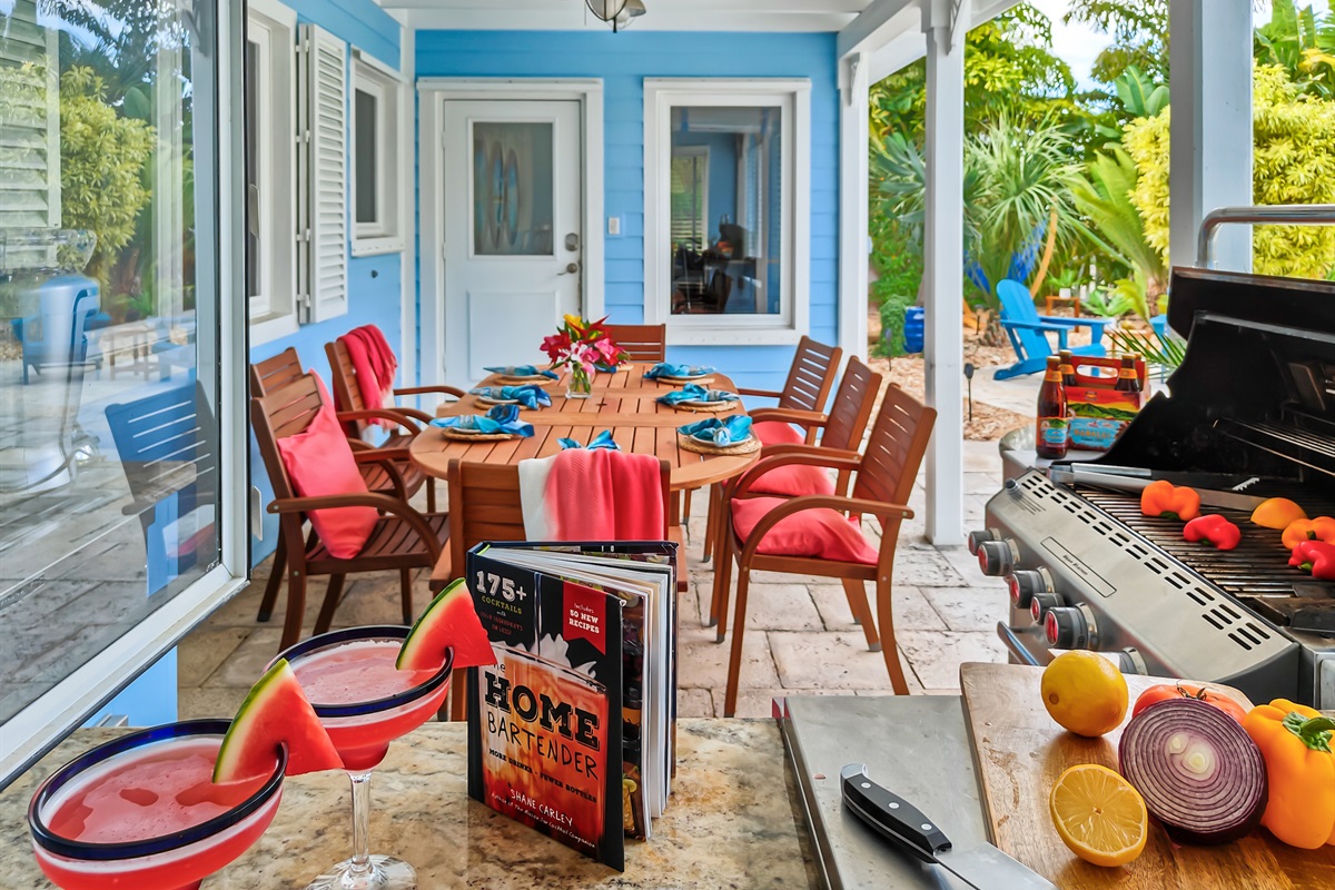 Right next to it is a BBQ grill.