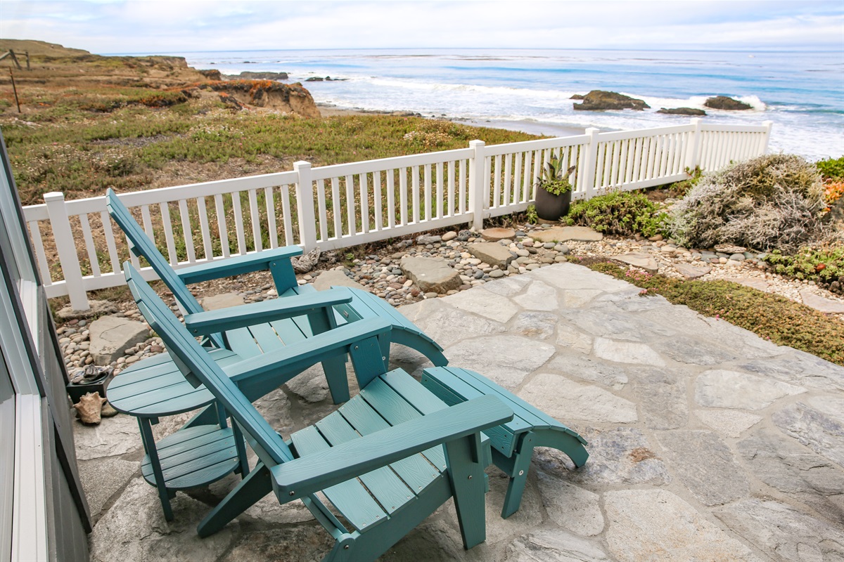 Seating for two on our patio to enjoy the ocean breeze