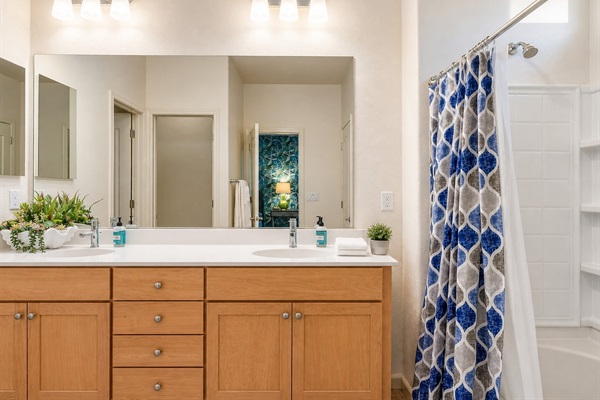 Spacious master bathroom with double vanity