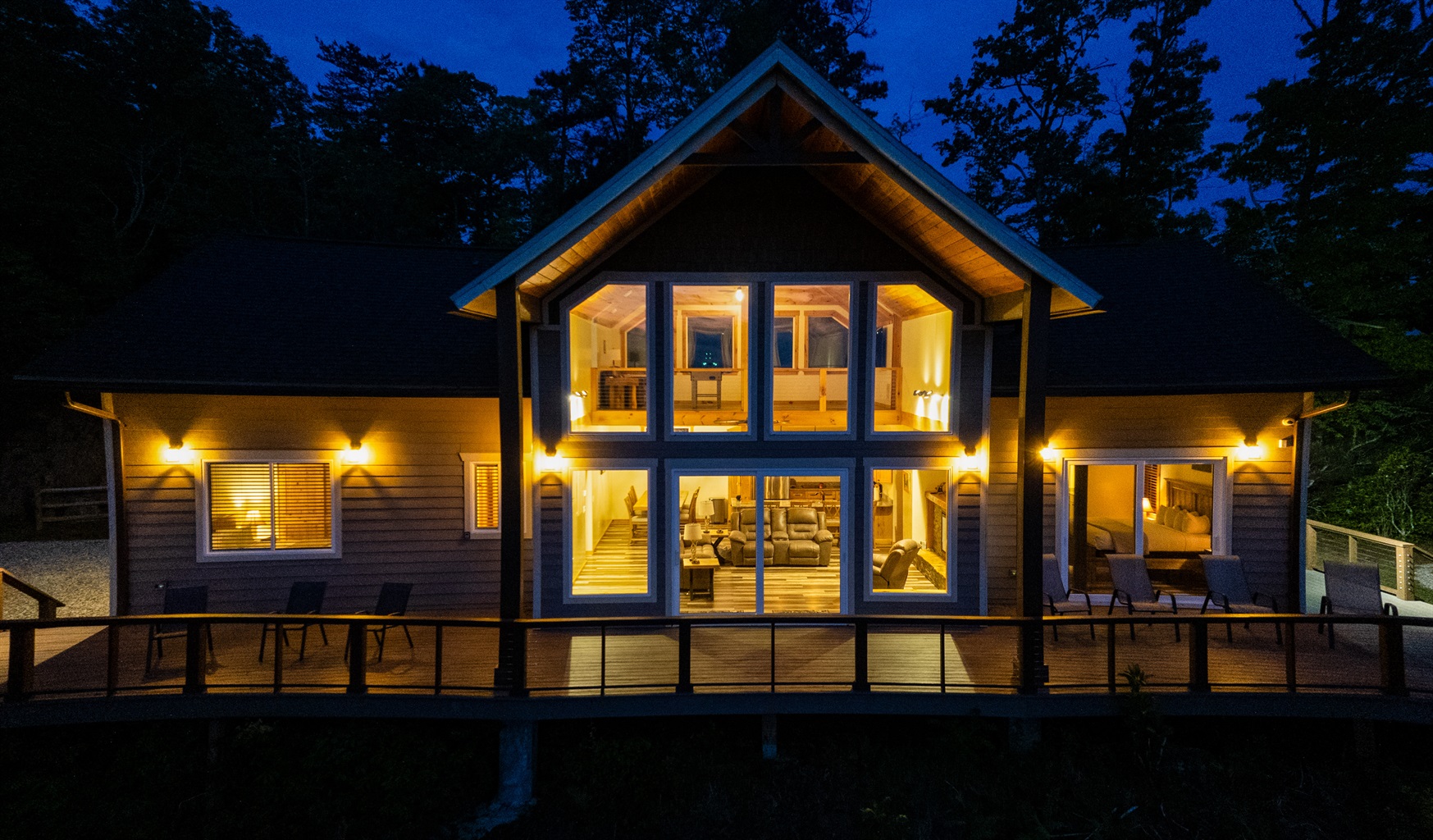 Nighttime View of the Cabin