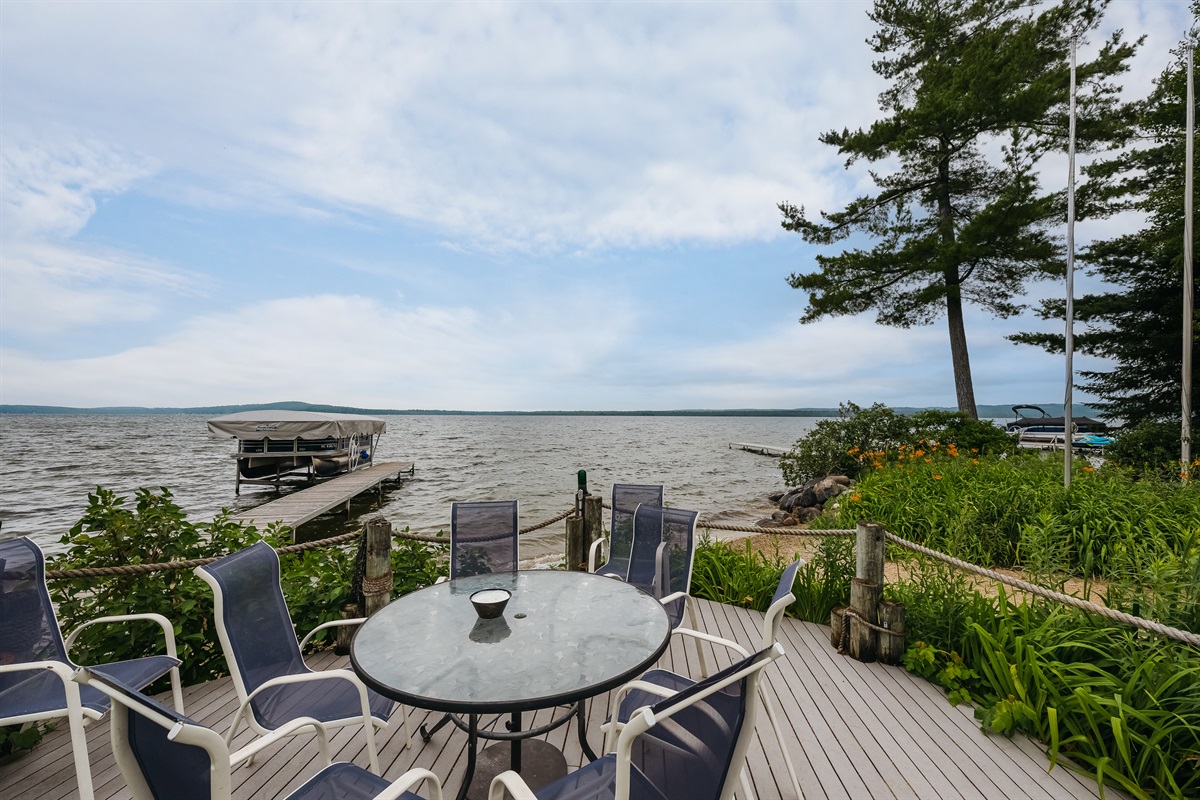 Deck with Private Lake Frontage and Beach