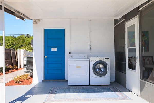 Laundry area with starter pods. 