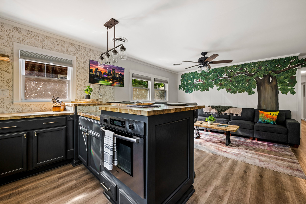 The Raleigh kitchen includes plenty of counter space for meals, snacks, and gathering.