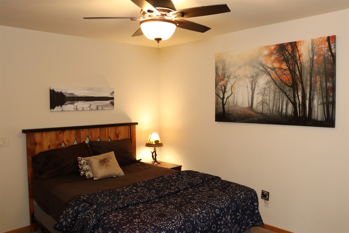 Lower Level Bedroom 4 - Queen Bed, Desk and Chair, Dresser, Closet