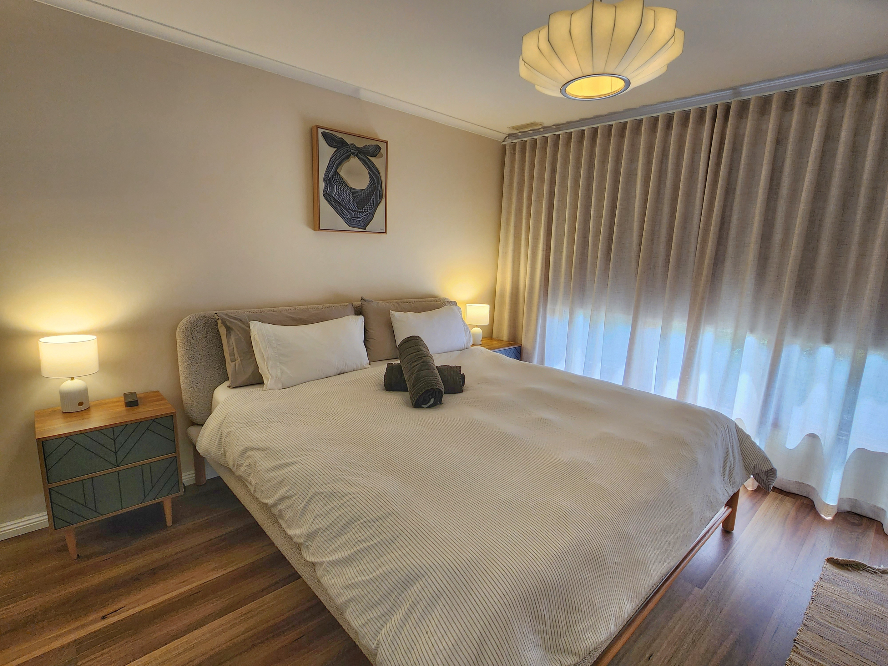 There are 3 bedrooms. This one is the King, and then there is a Queen and a Double-bunk