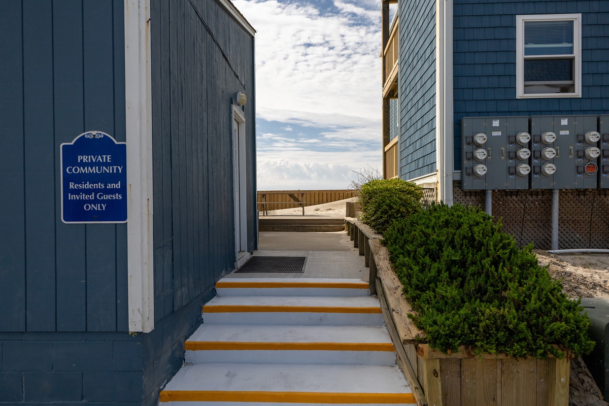 Community Laundry room entrance next to balcony