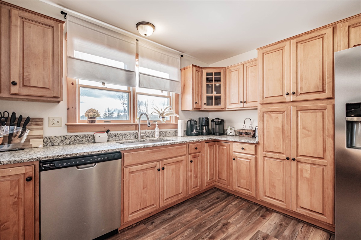 Beautifully updated kitchen with clean lines and plenty of cabinet space.