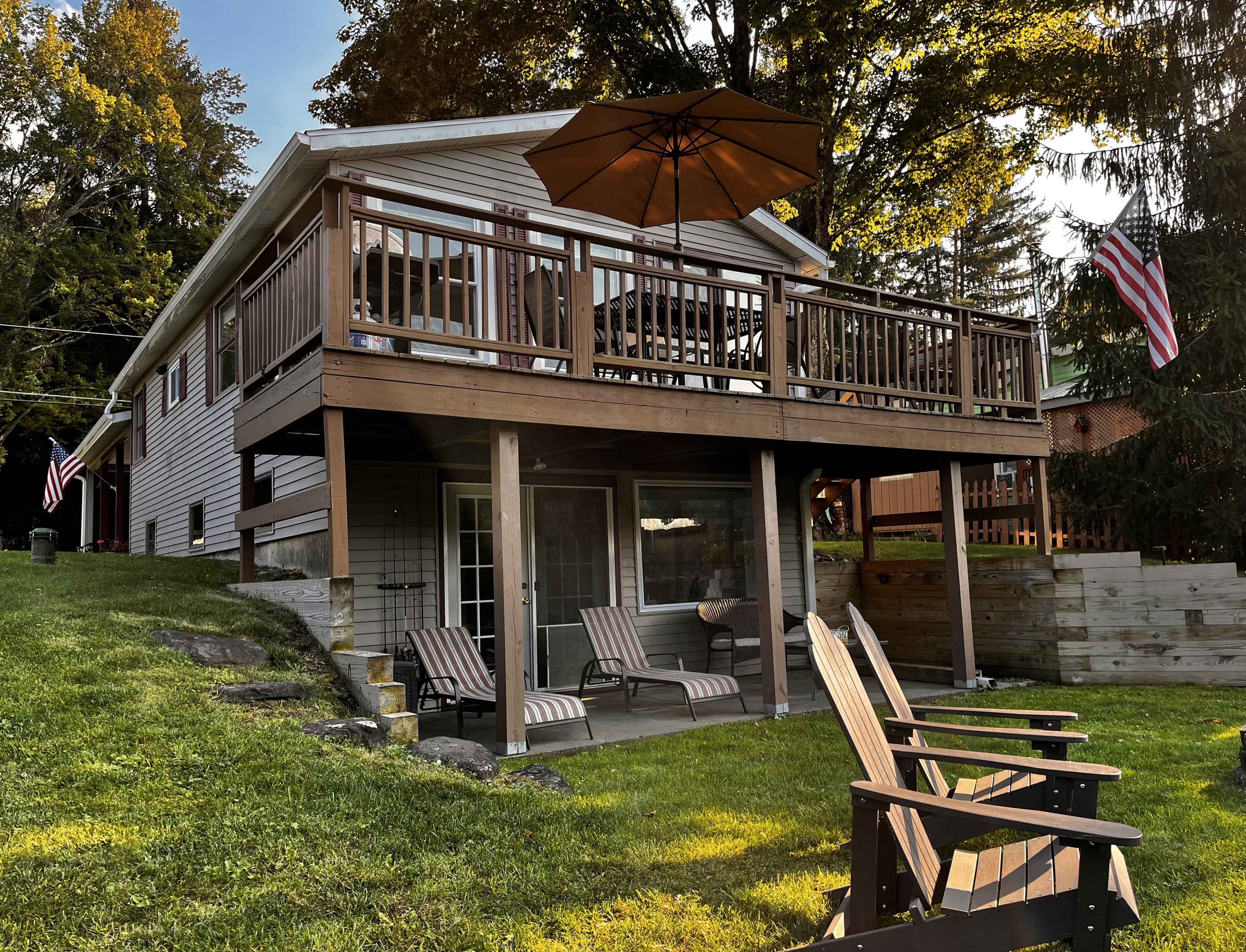 Deck and lower level patio