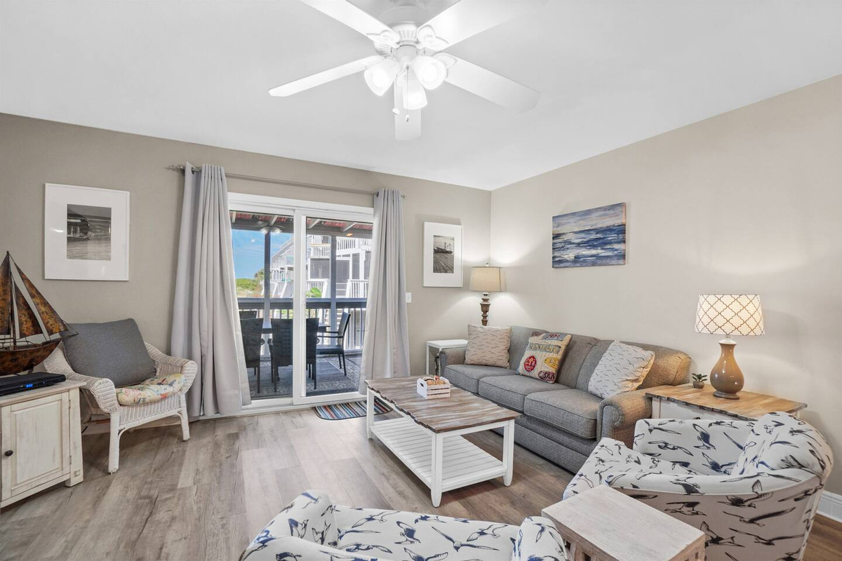 Set the sleeper sofa for extra guests and keep the whole group together under one roof.