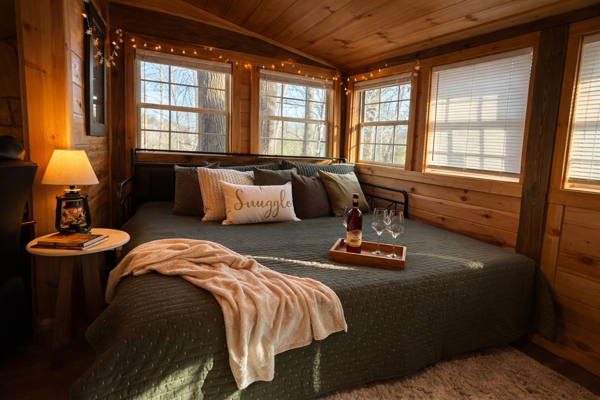 Trundle pops up to make a 2nd king as shown or 2 twins