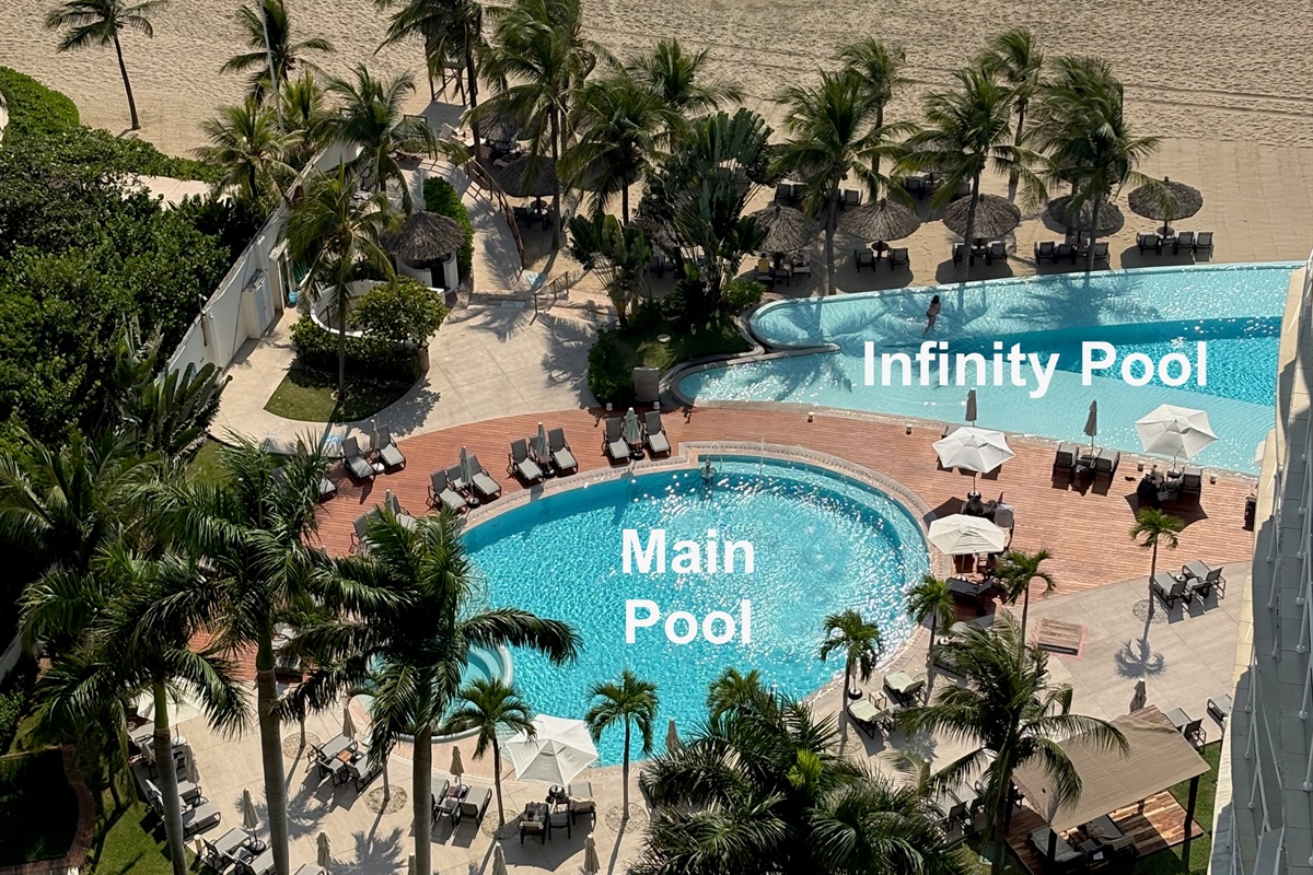 View of complex pools from Condo Patio