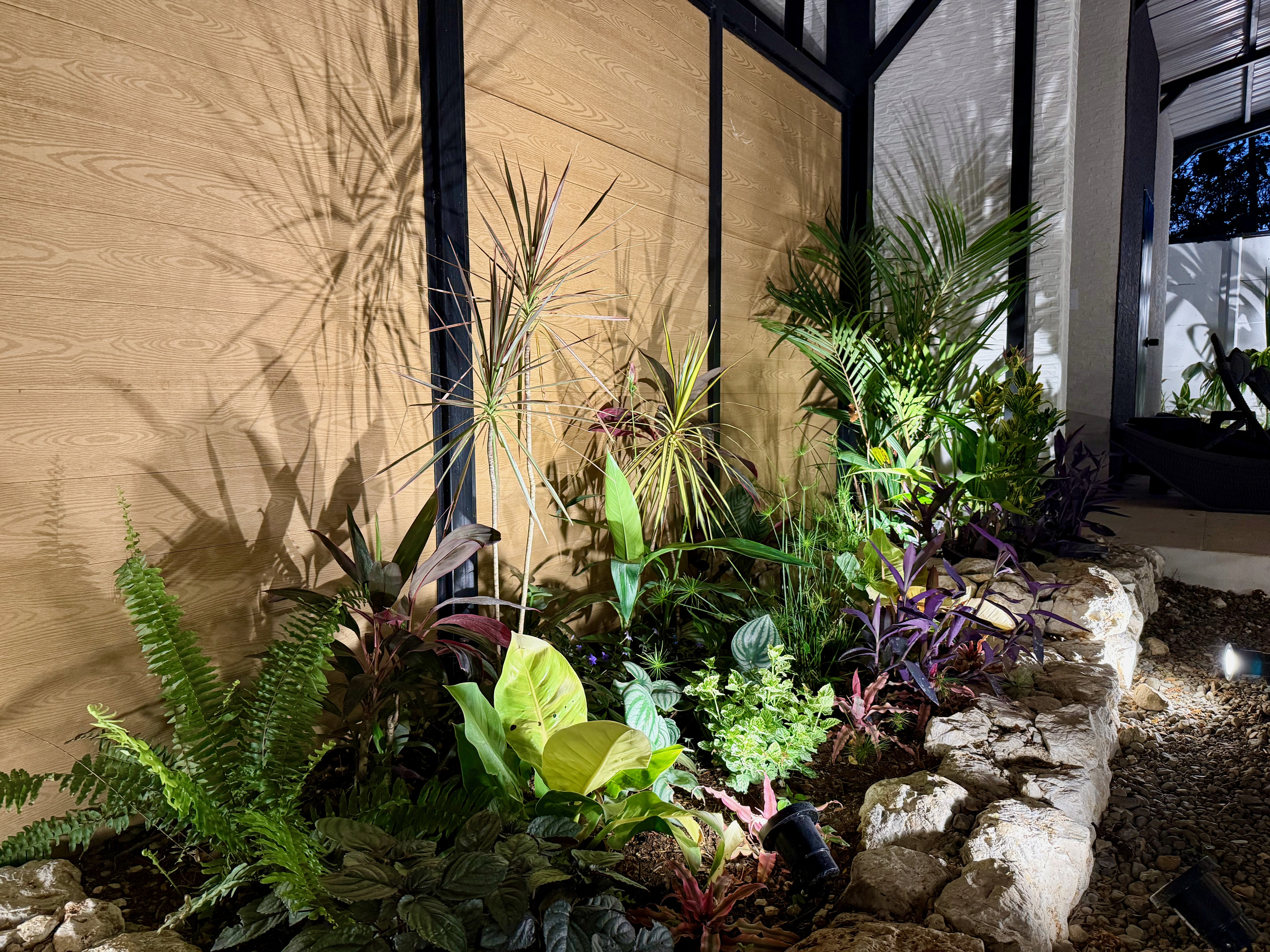 The garden after dark.