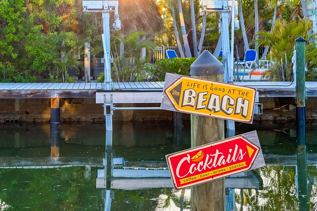 A spectacular canal home with a 100' dock.
