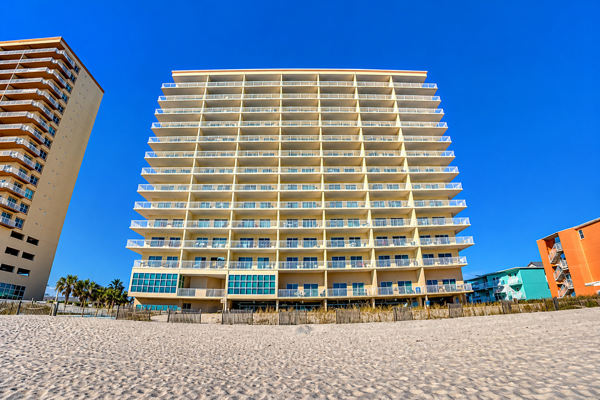 View of our complex from the beach!