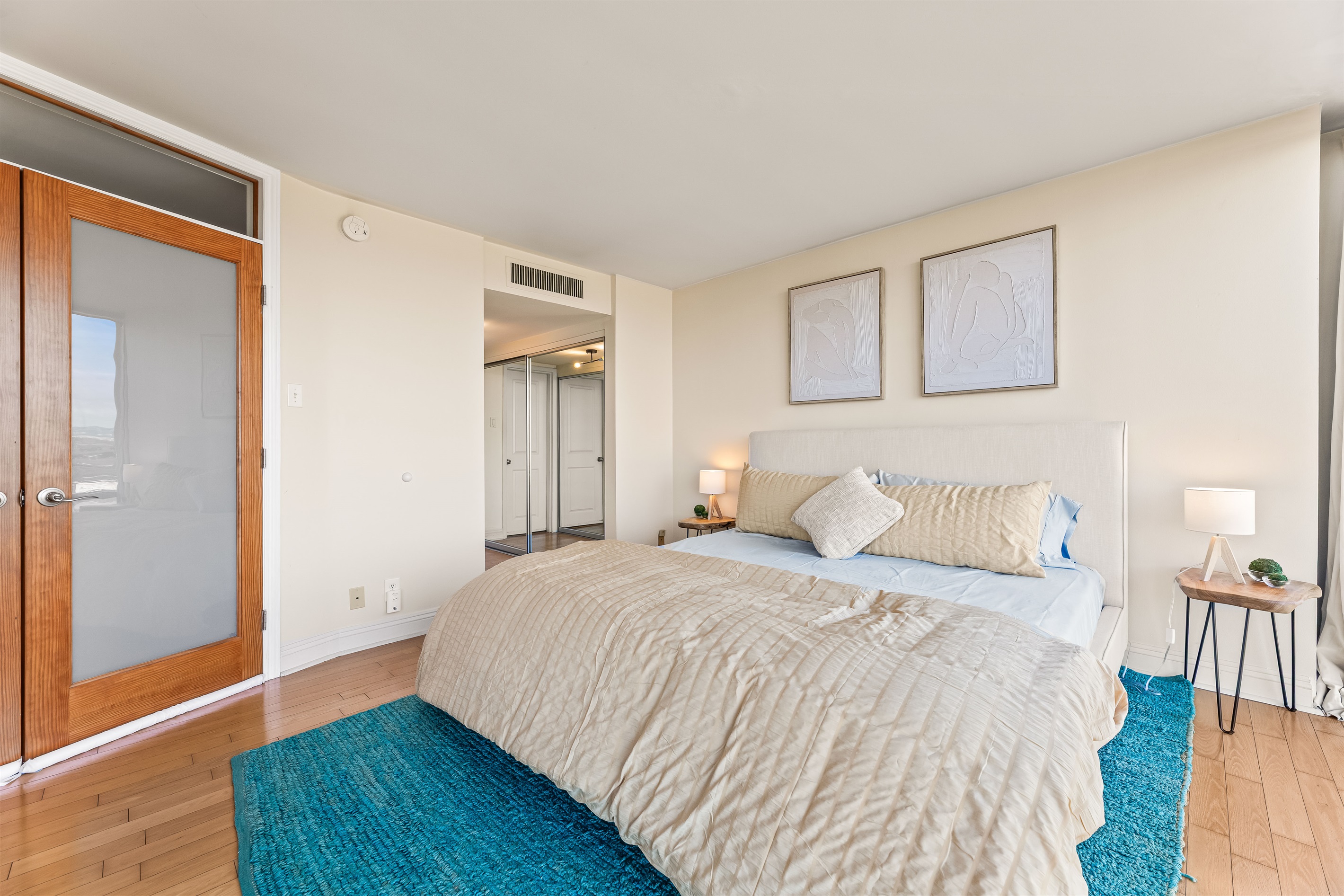 Comfortable king bed in master bedroom