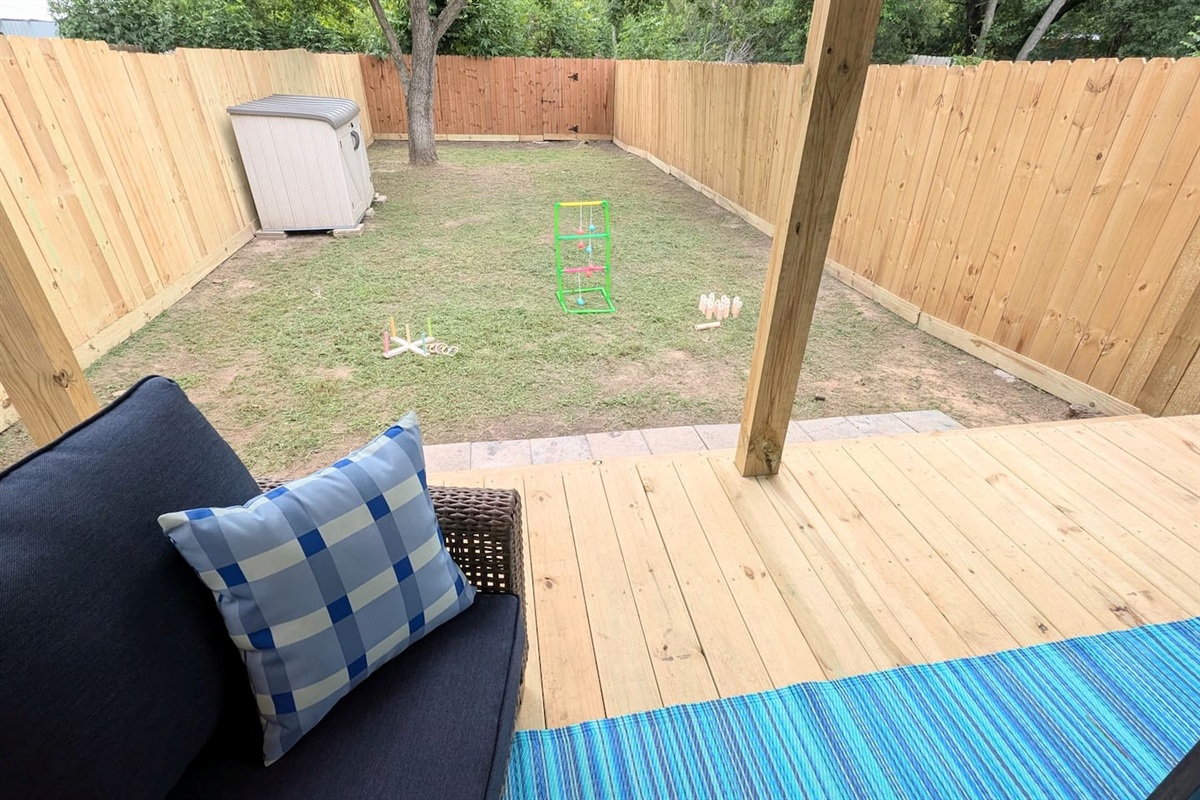 Enjoy the fully fenced back yard. 
