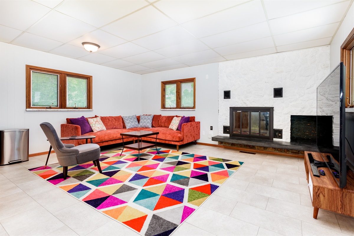 Living room with comfy sectional