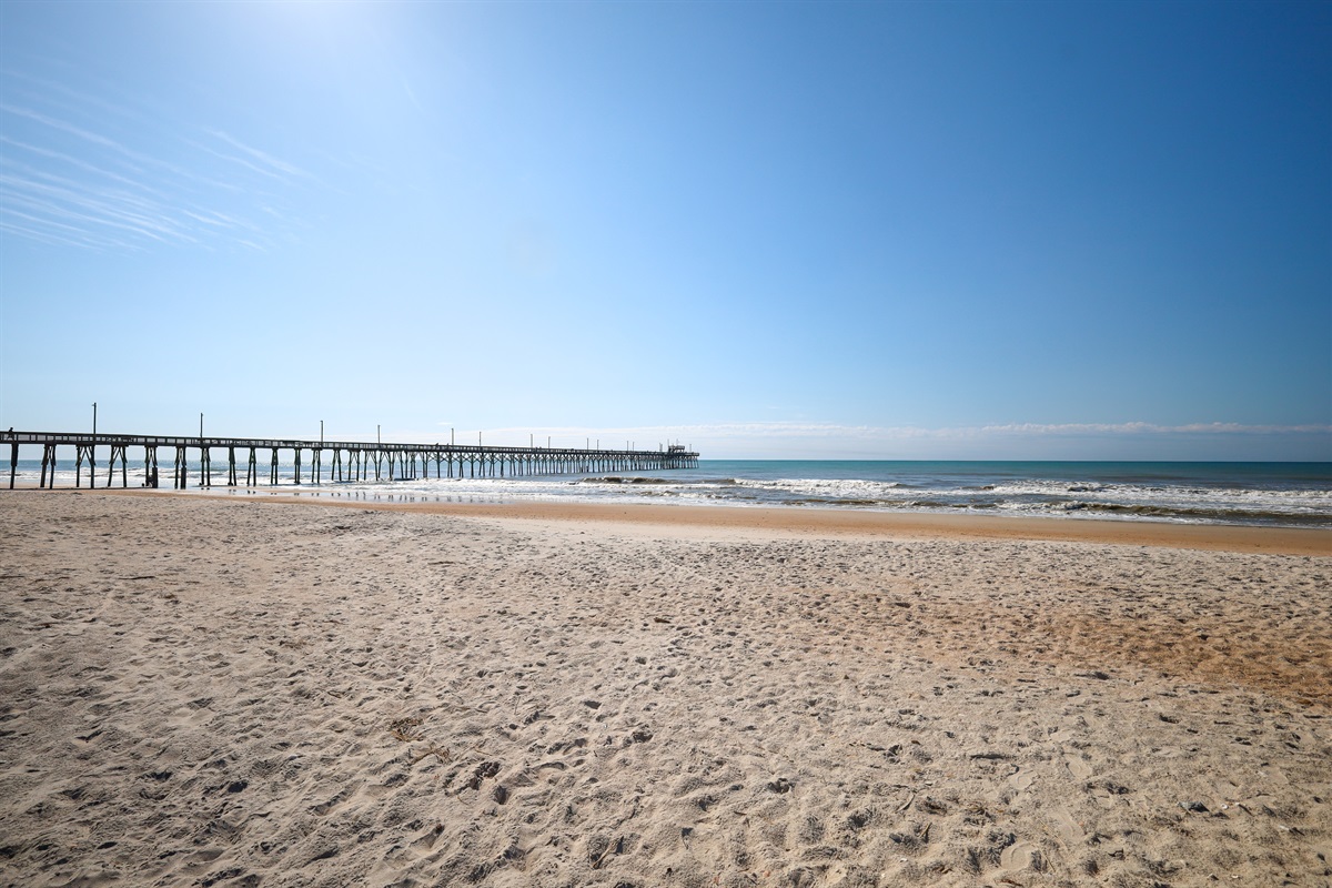 On the beach, looking north