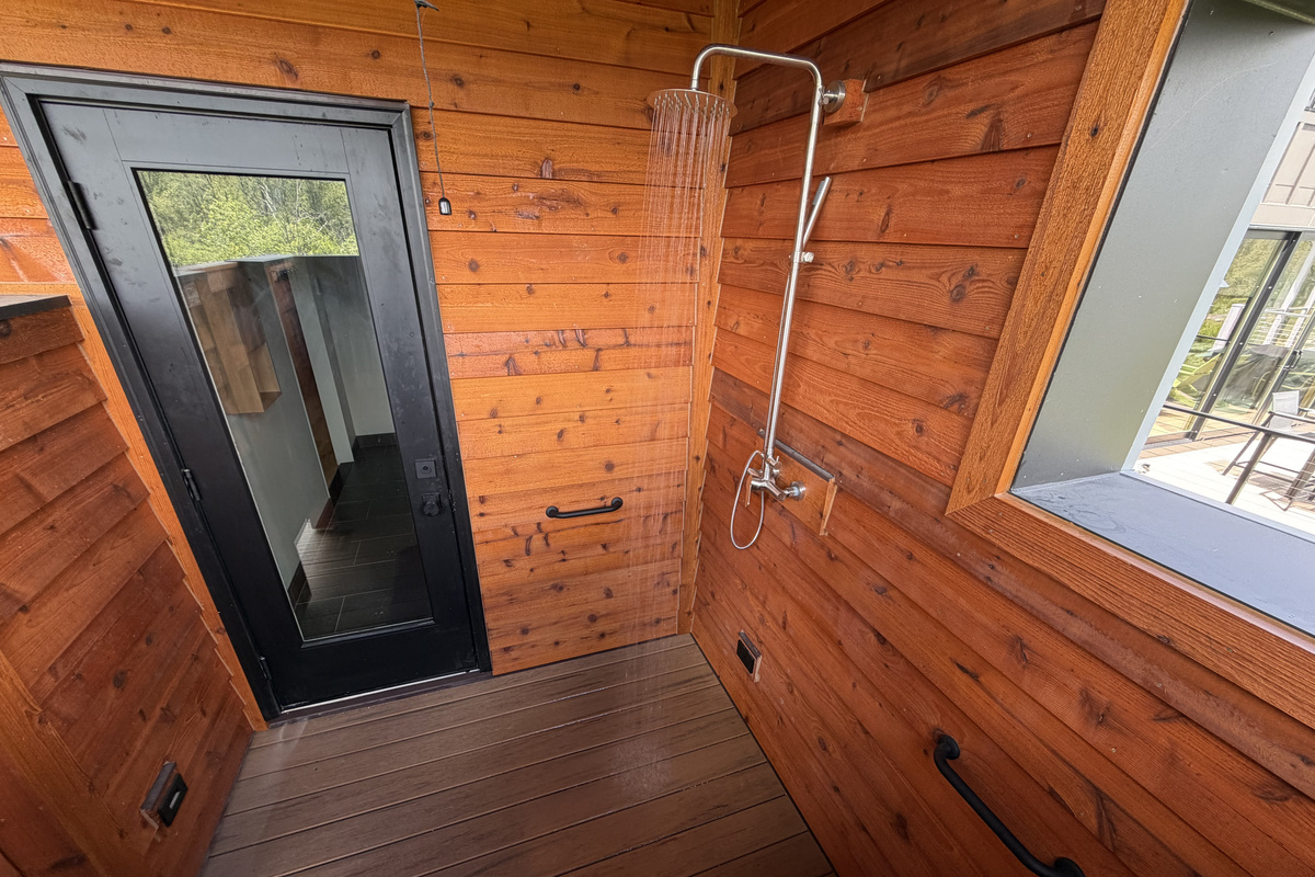 Primary Bedroom  Bath has Private Outside Shower Area