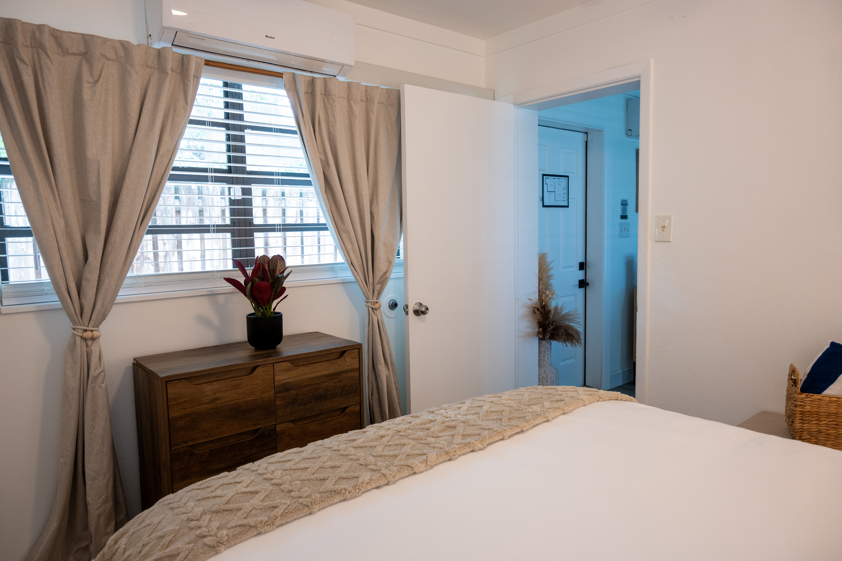 Bedroom dresser and closet – plenty of storage for longer stays