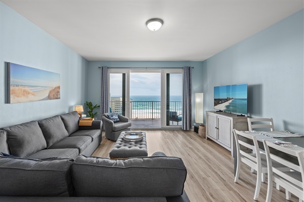 Sectional sofa with a queen sleeper bed