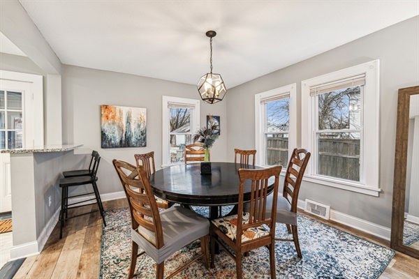 Dining room with seating enough for the whole family