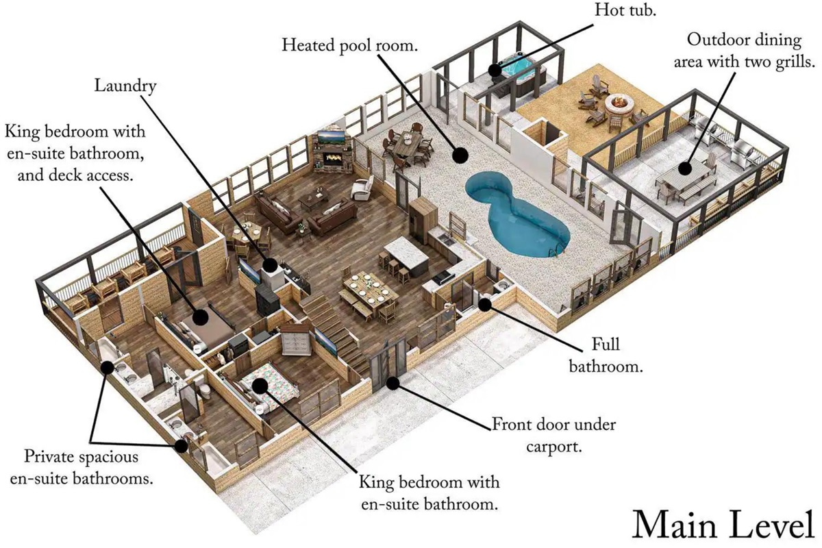 3D Floor Plan of the Main Level