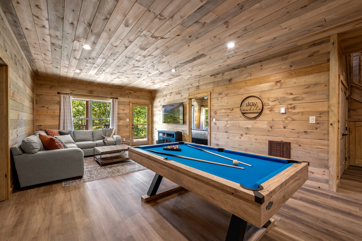 Pool Table and TV area.