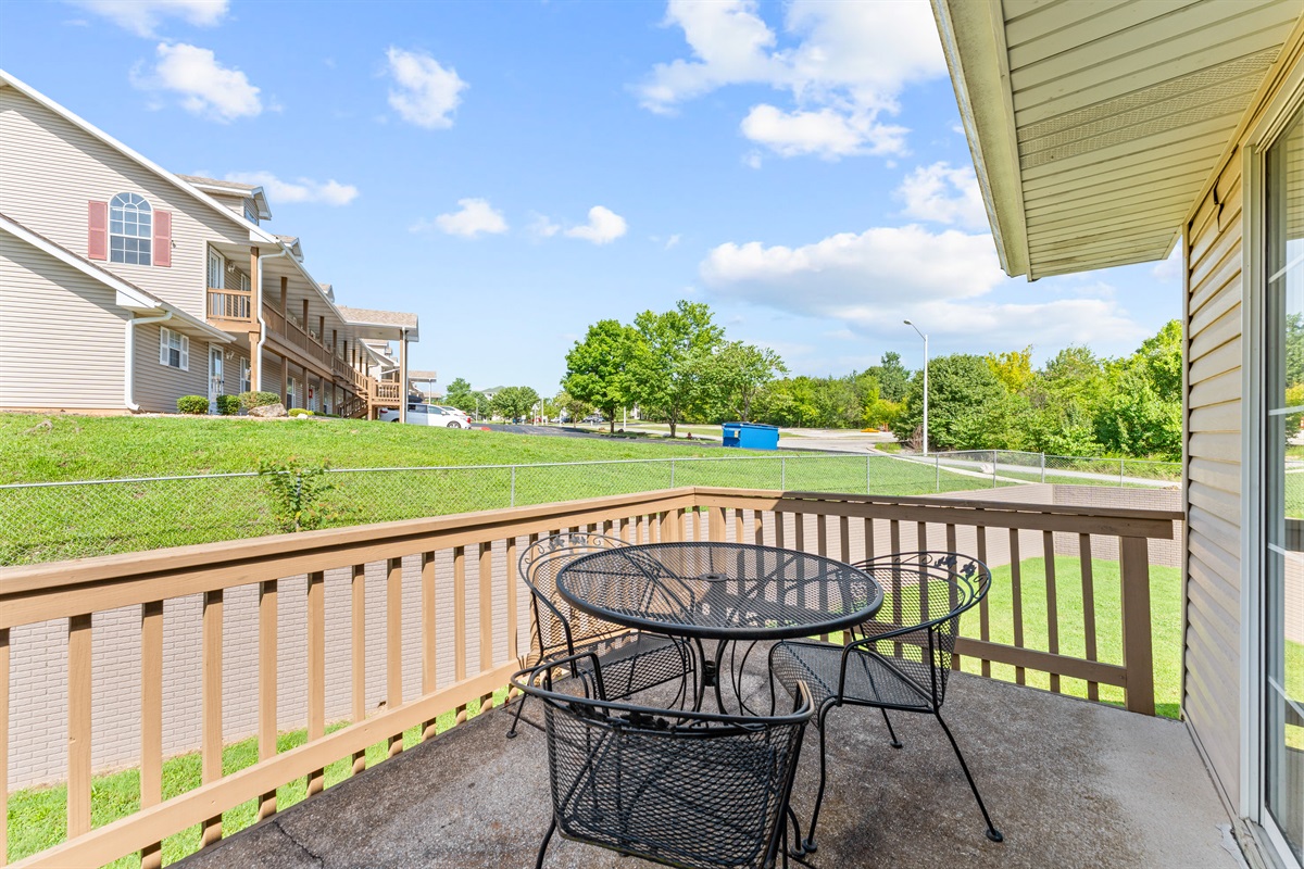 Another angle on the deck—open air, easy seating, and room to unwind.