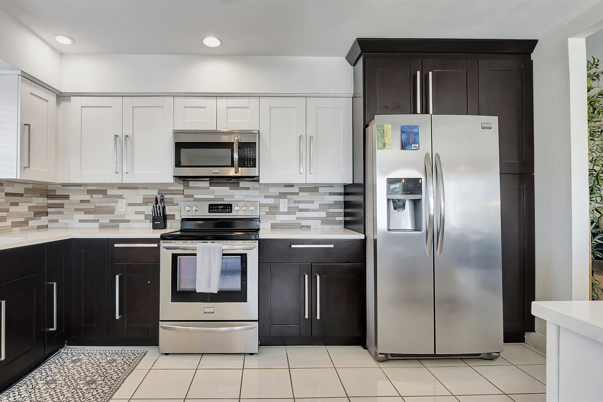The huge fridge is big enough for the whole family