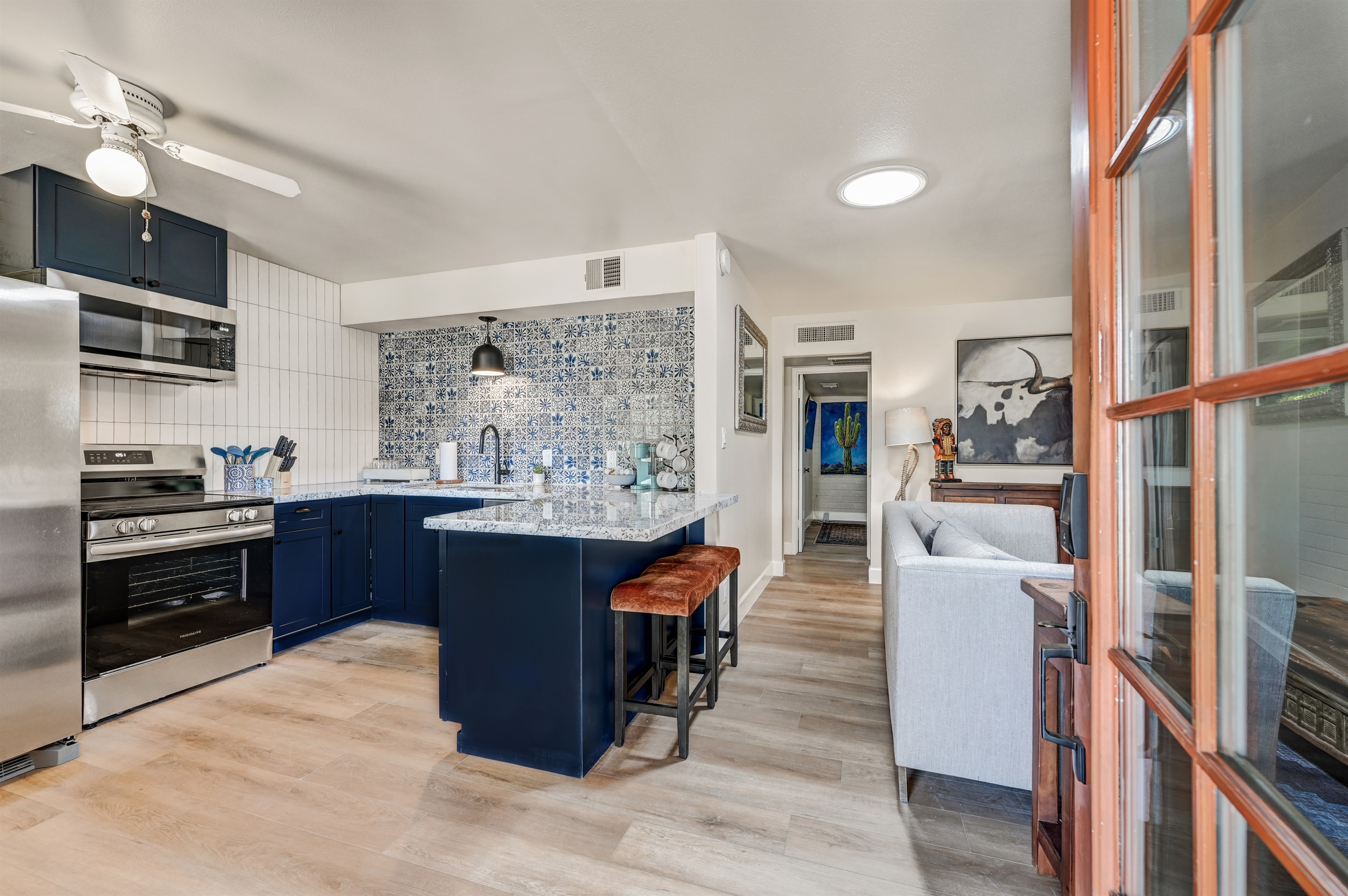 Welcome to your completely remodeled home!  Featuring New Cabinets, Granite Counters, New Stove, Refrigerator, Microwave and Bosch Dishwasher.