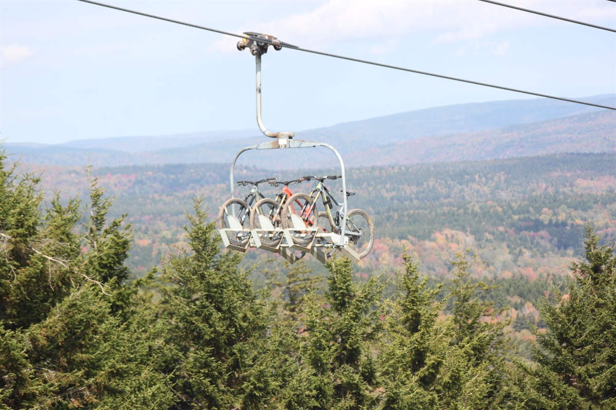 Our bikes riding back to the top of Ballhooter