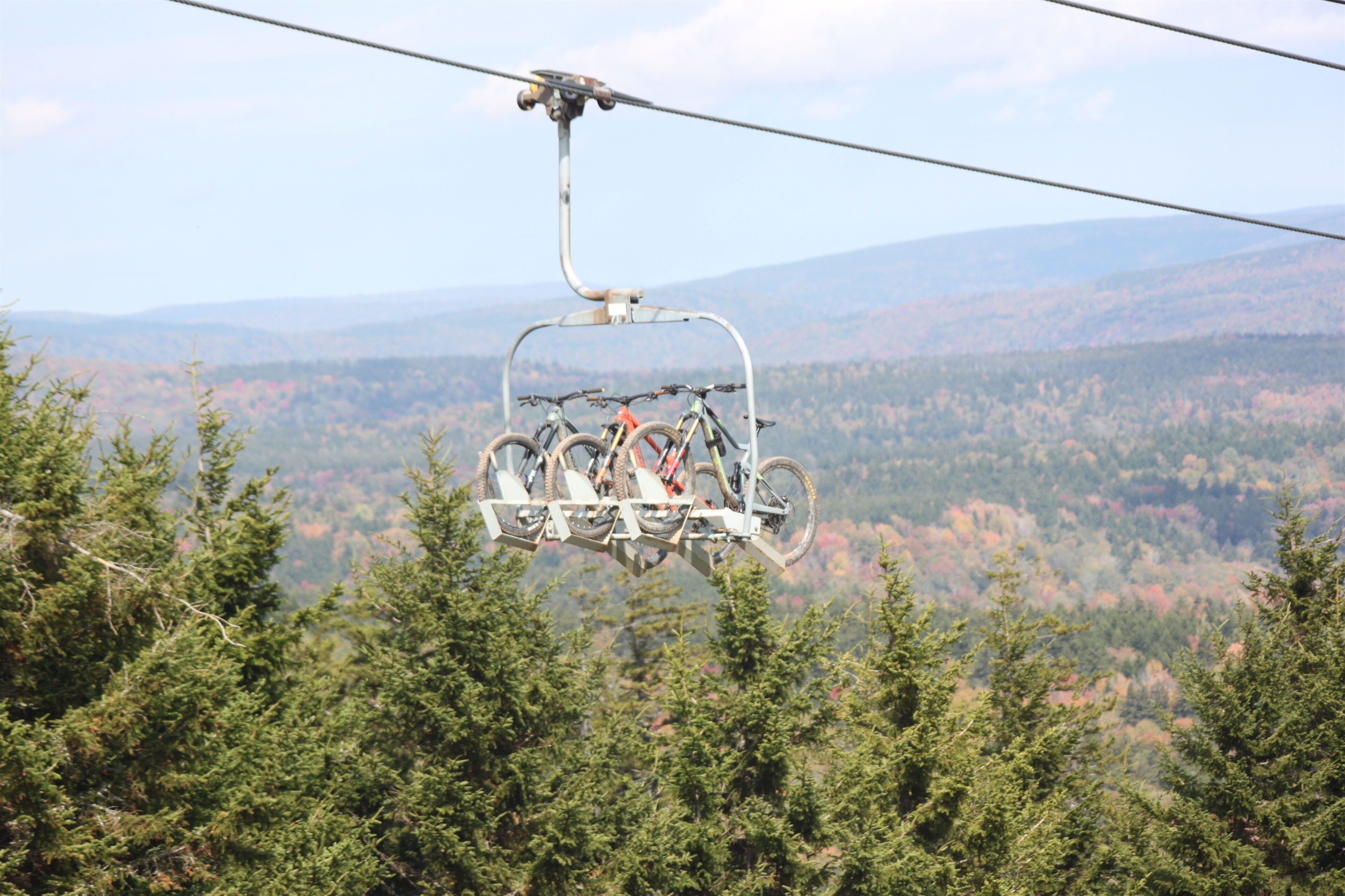 Our bikes riding back to the top of Ballhooter