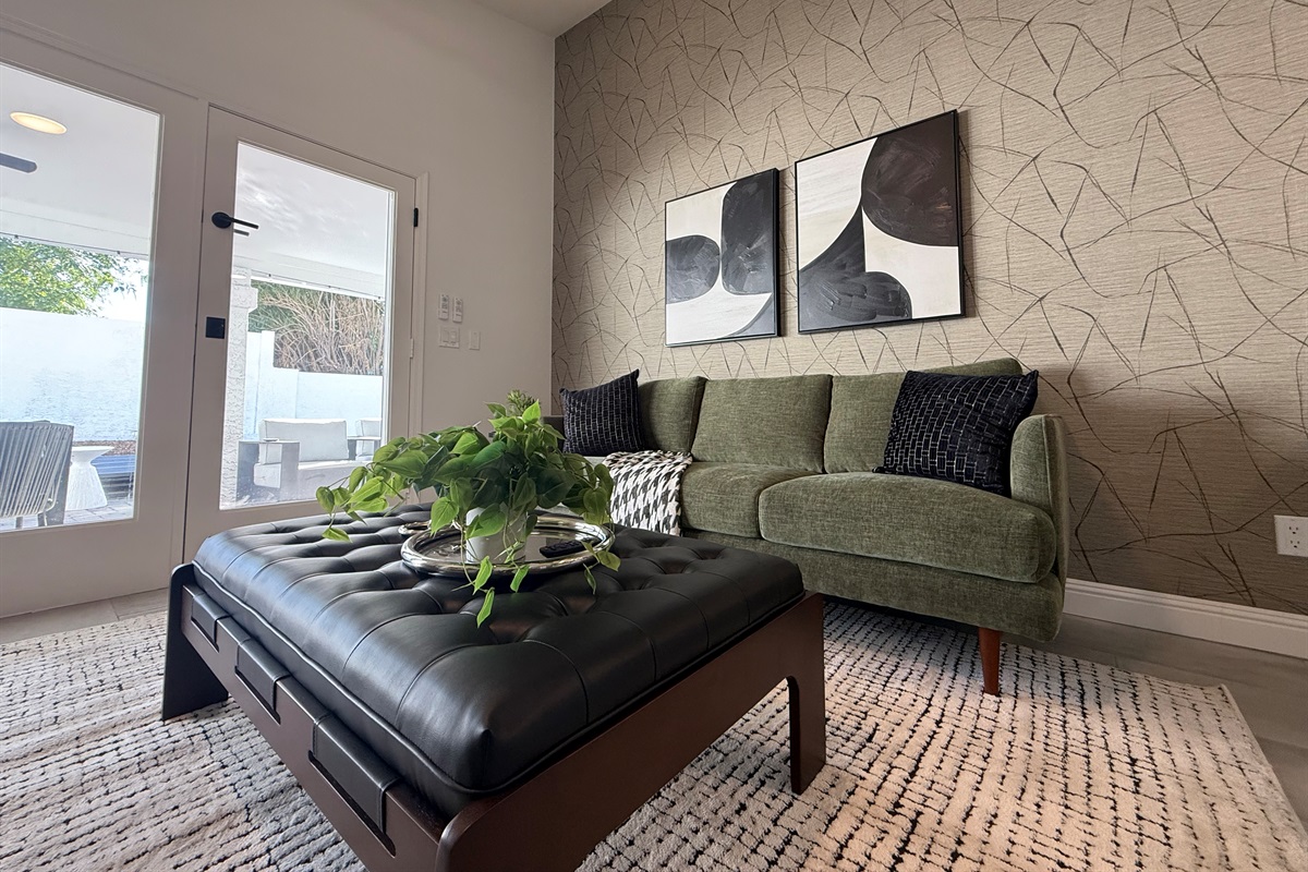 Family Room 2 opens to the pool, kitchen +dining