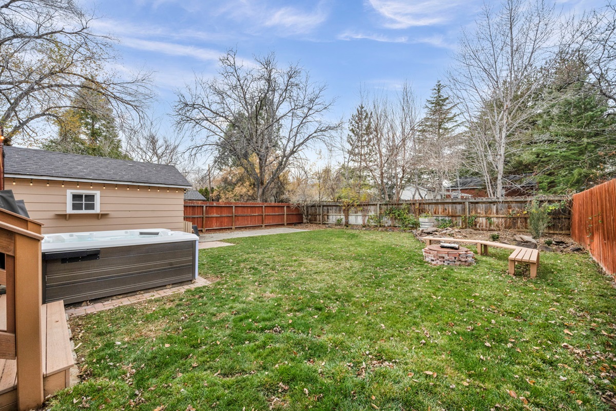 Gather around the fire pit.