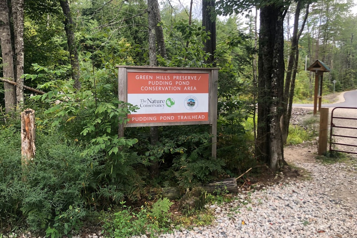 Trail entrance for rail trail 3 minute walk from house 