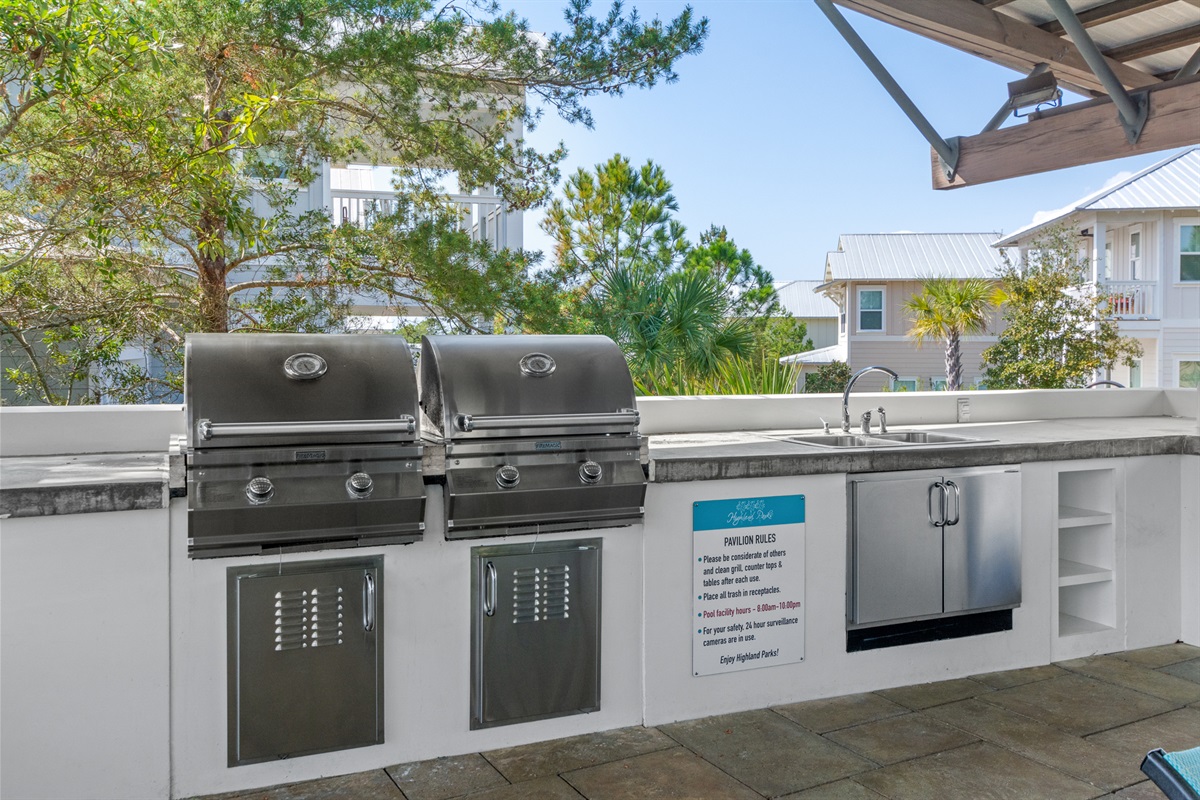 Grills available at the community pool area