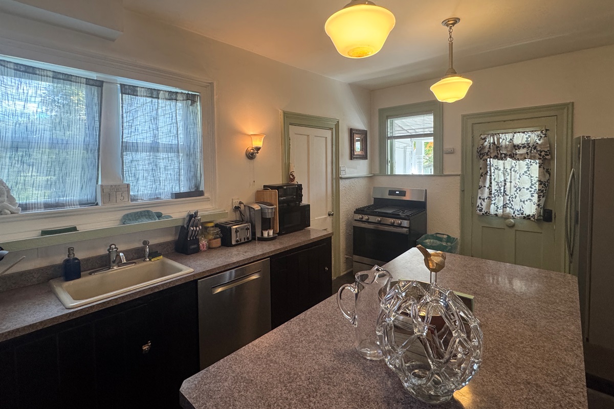 Spacious kitchen with island