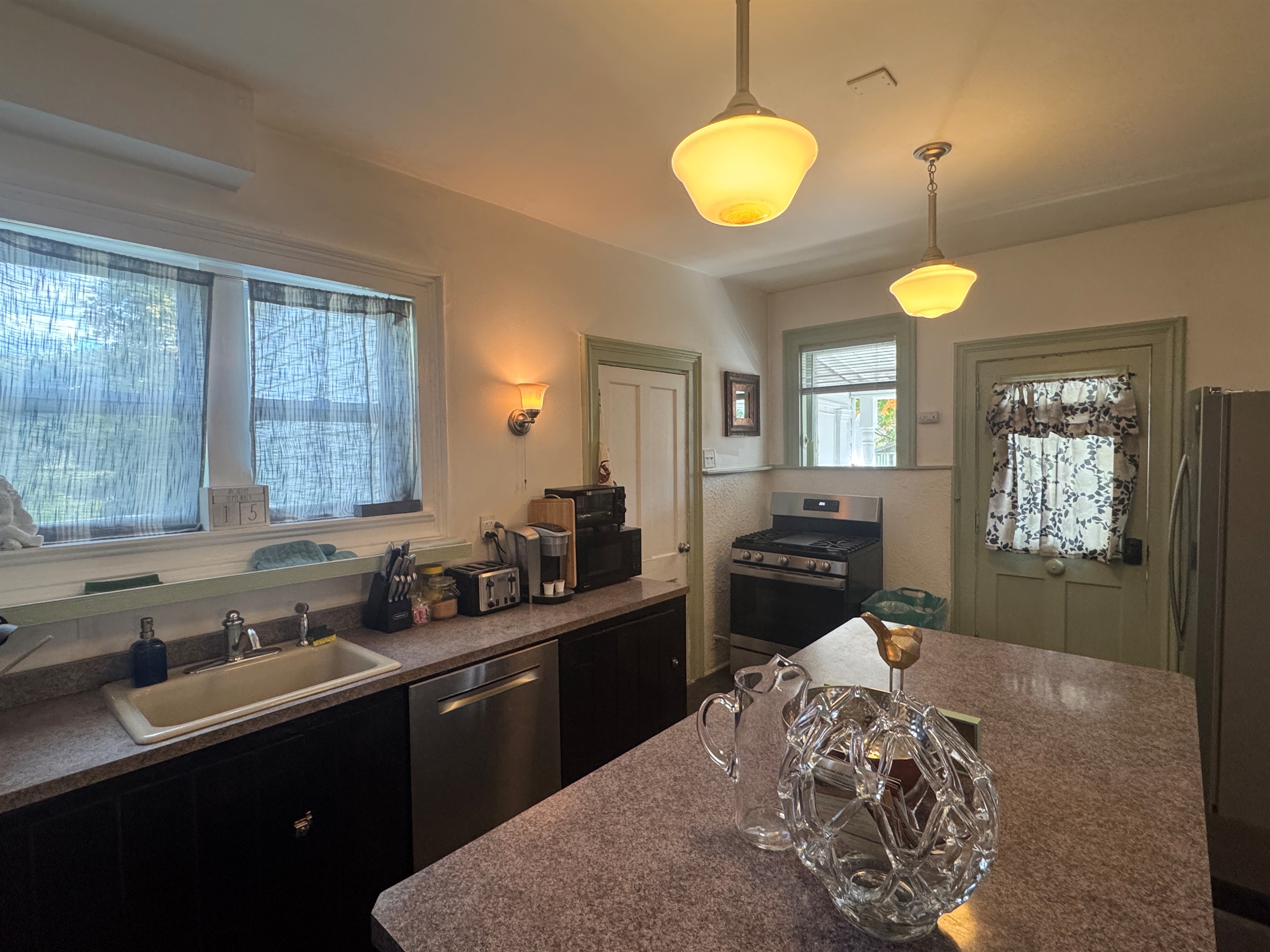 Spacious kitchen with island