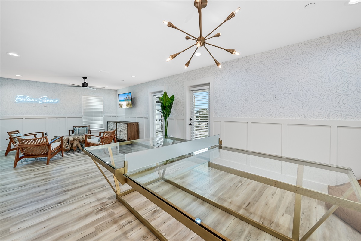 Handmade By Local Artist (full-size, glass ping-pong table)
