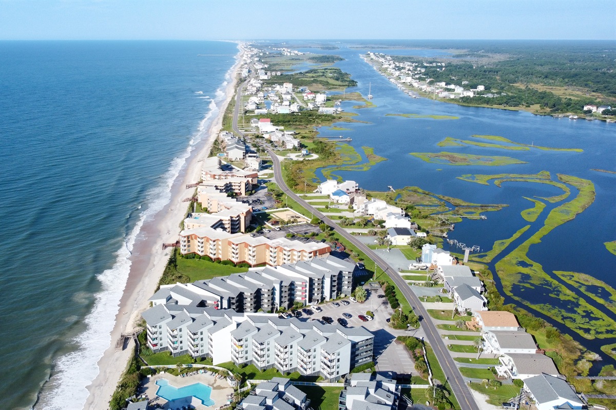 North Topsail Beach aerial view, looking south