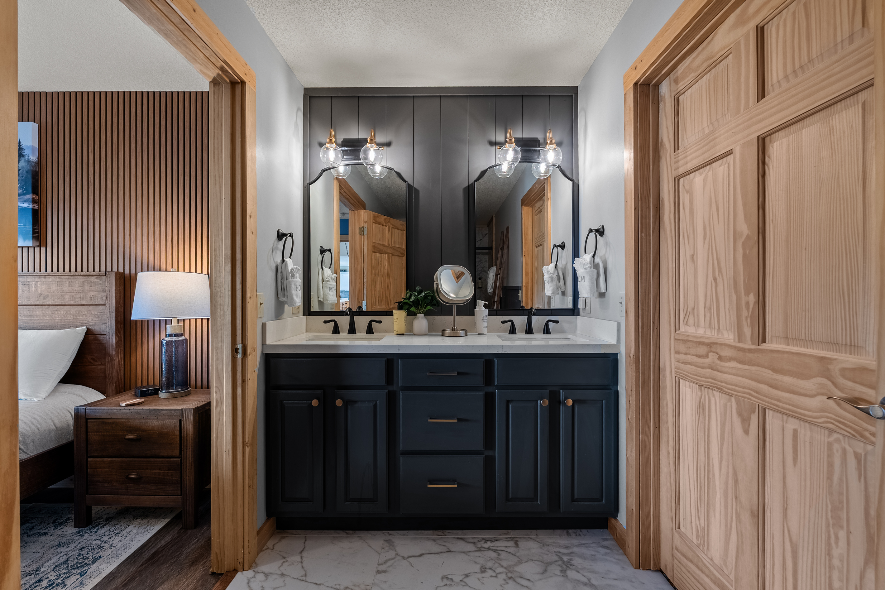 Beautifully redone spacious master bathroom w/ walk in shower