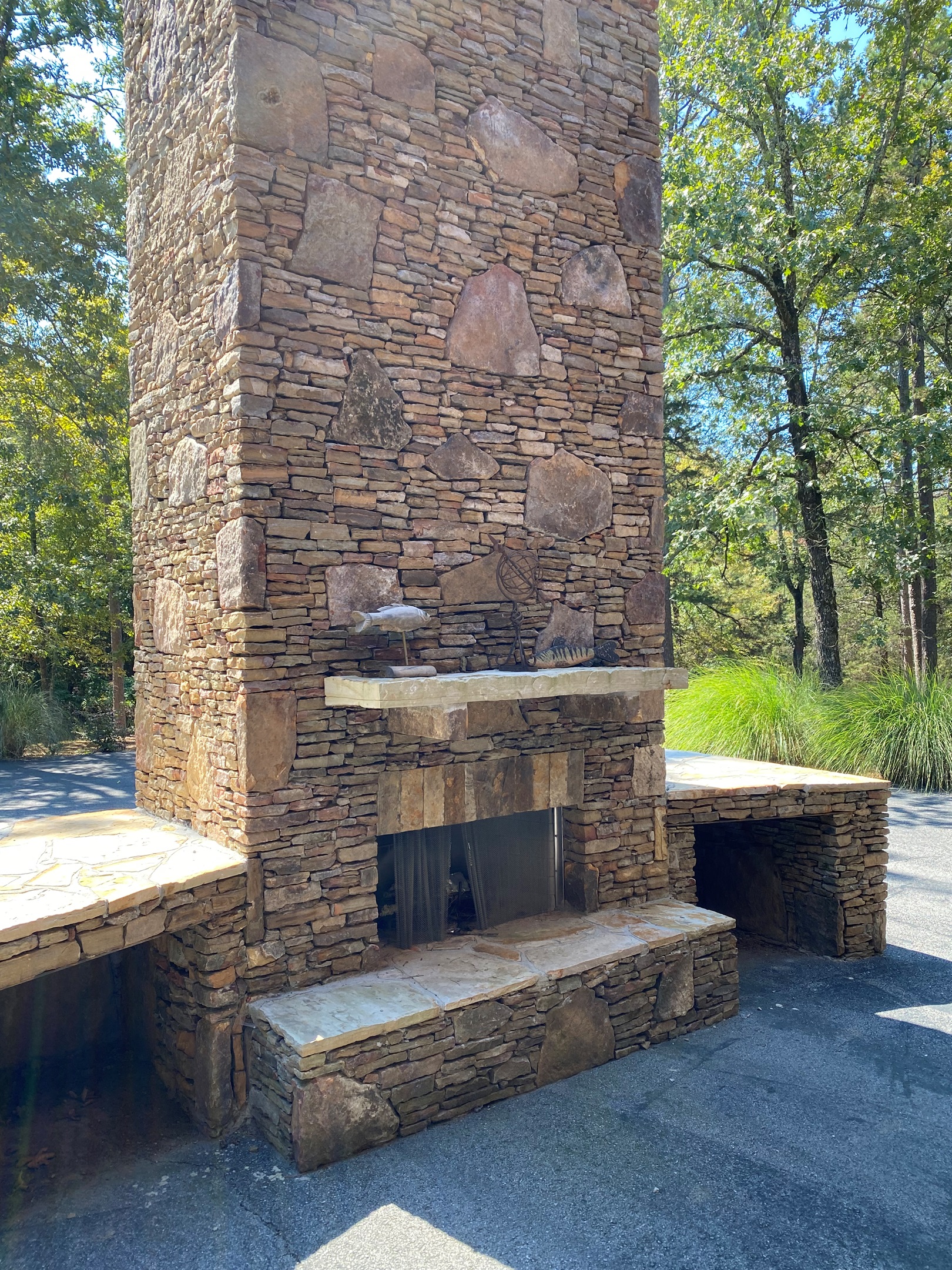  Cozy up at the large outdoor fireplace near the pavilion—ideal for evening chats and s’mores.