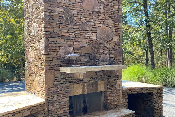  Cozy up at the large outdoor fireplace near the pavilion—ideal for evening chats and s’mores.