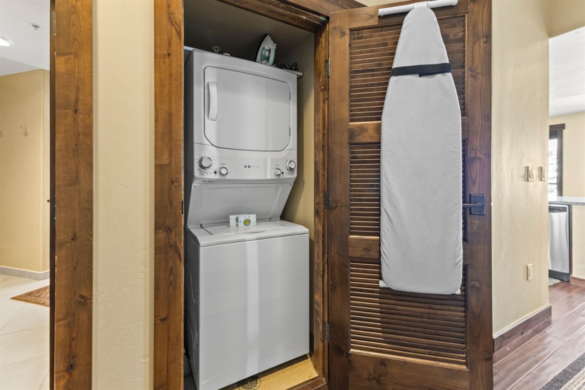 Private Washer and Dryer with Ironing board