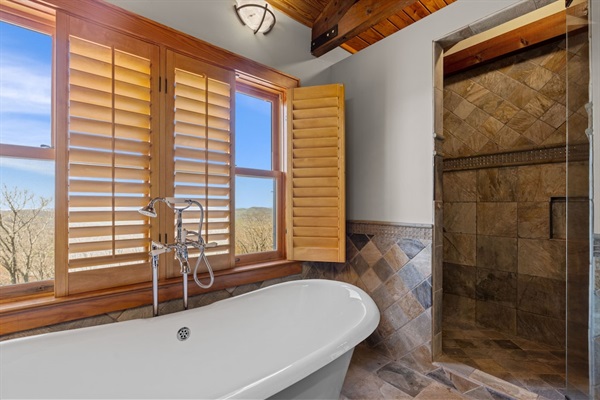 Master Bath - Amazing bath tub and slate walk-in shower.