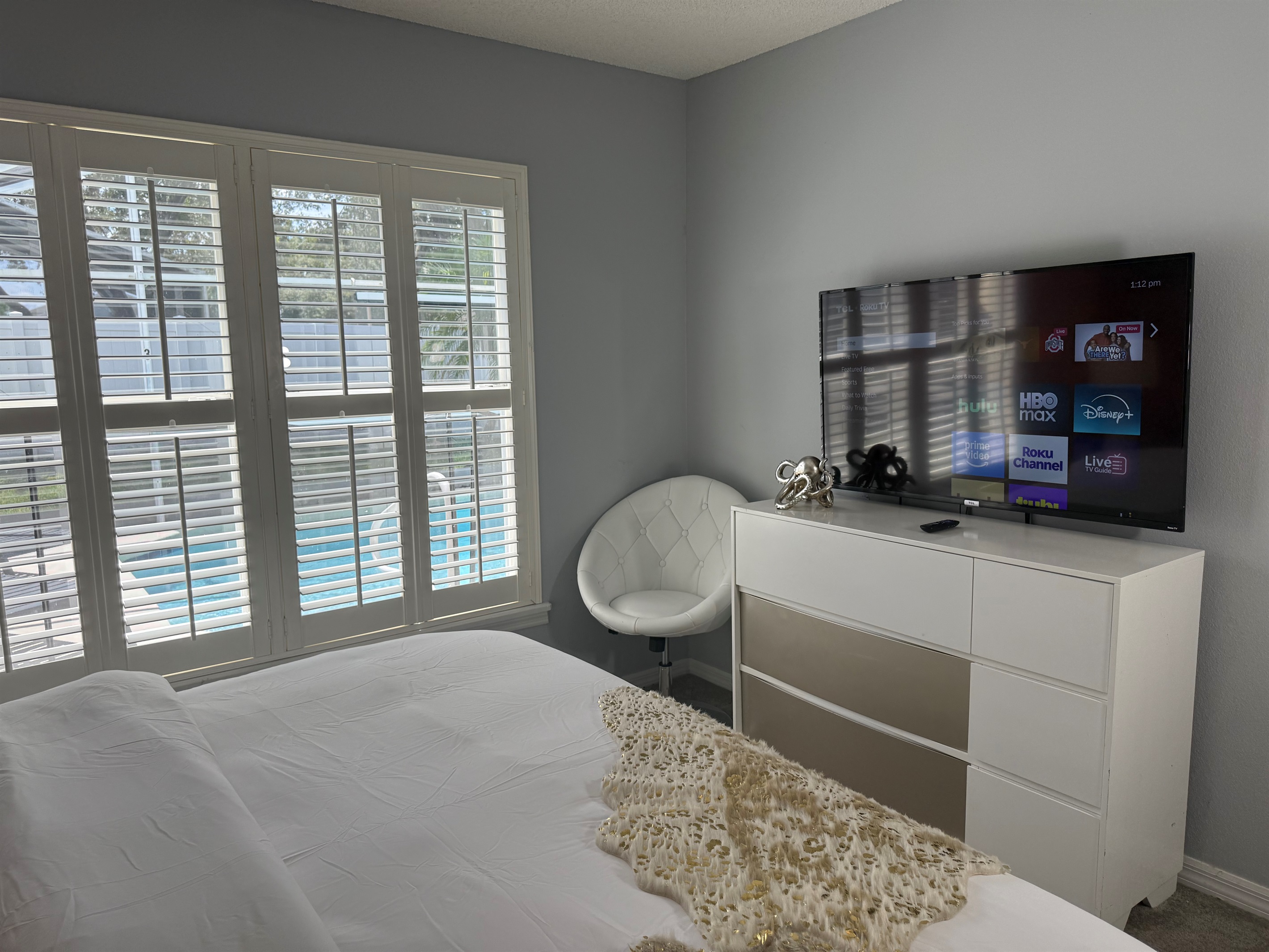Experience premium in-room entertainment with 50” smart TVs in every bedroom