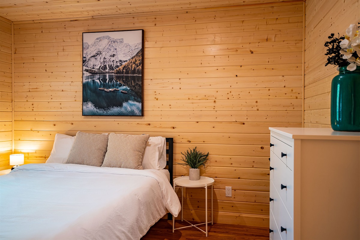 Lower bedroom with storage area