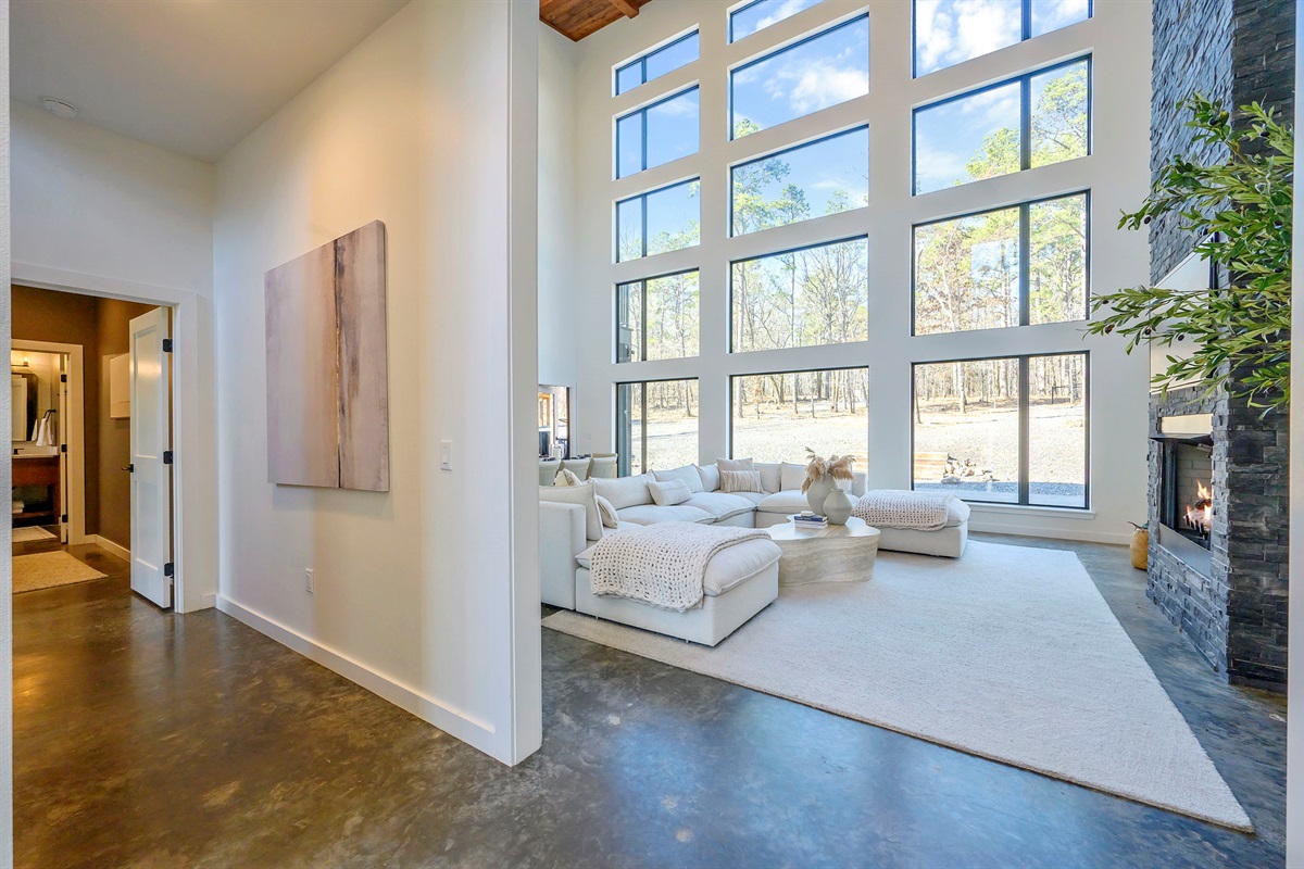Modern and luxurious living space with high-end finishes and furniture throughout